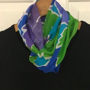 Liz Claiborne Scarf of Blues, Greens and Purple